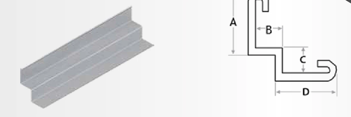 FERREX W-angle with section drawing showing dimensions A, B, C and D